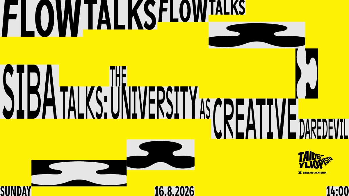 Flow talksin visuaali, jossa lukee talksin nimi ja aihe